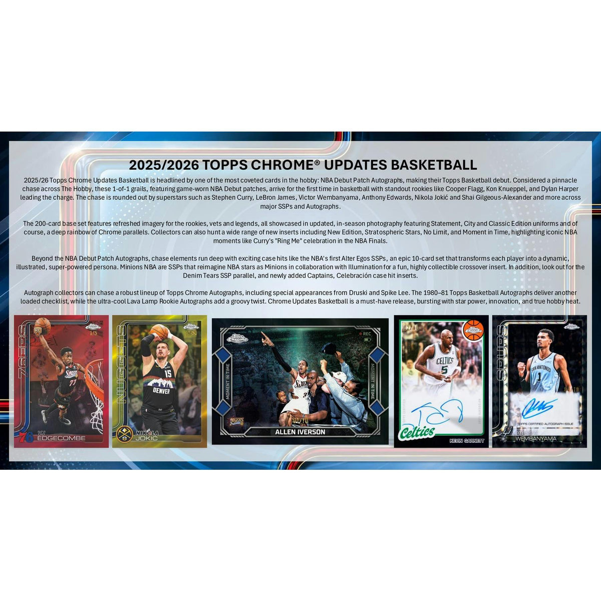 2025/26 Topps Chrome Update Series Basketball Hobby Pack