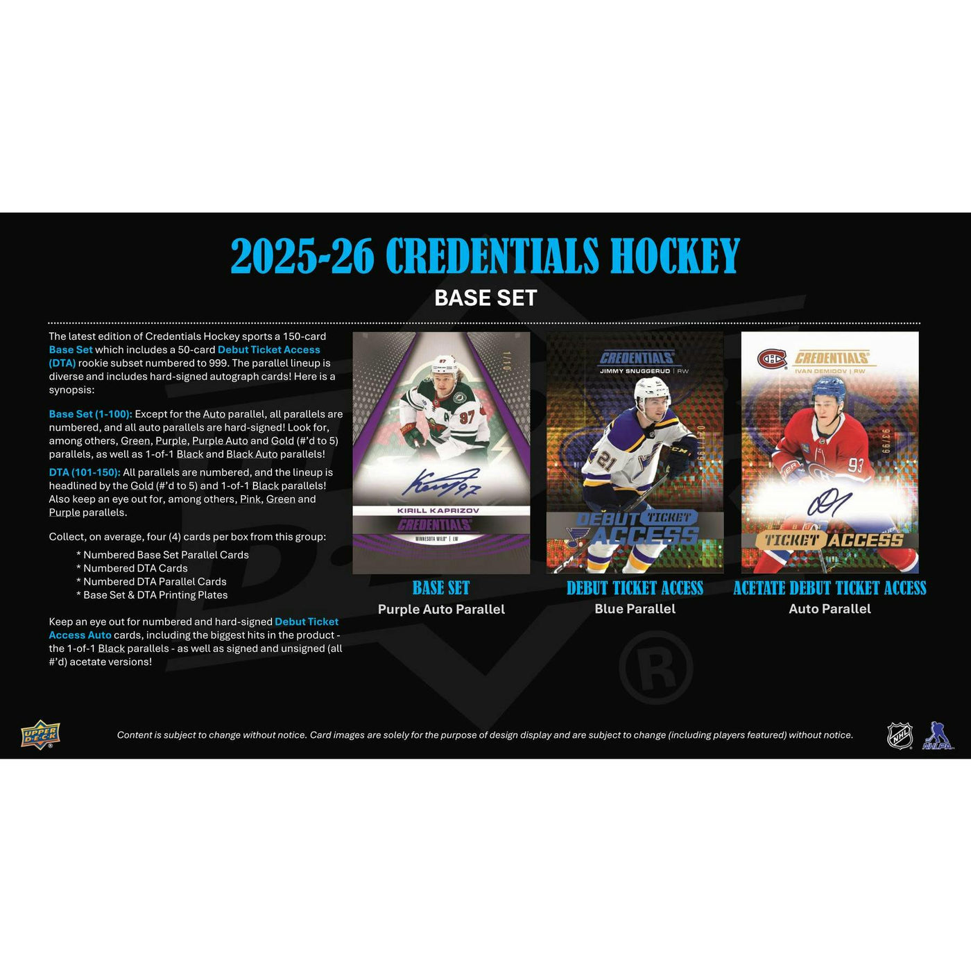 2025/26 Upper Deck Credentials Hockey Hobby Box