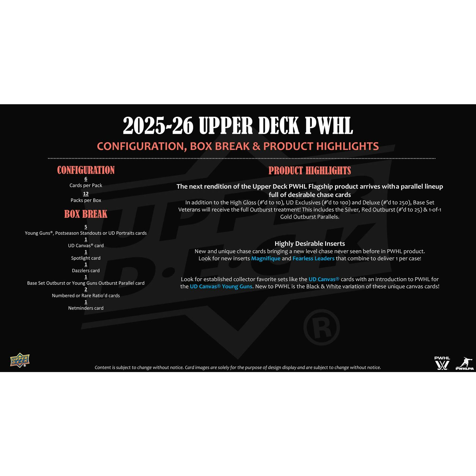2025/26 Upper Deck PWHL Hockey Hobby Pack