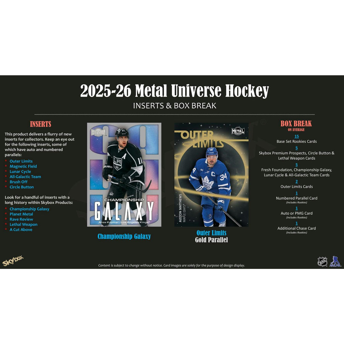 2025/26 Upper Deck Skybox Metal Universe Hockey Hobby 16-Box Case