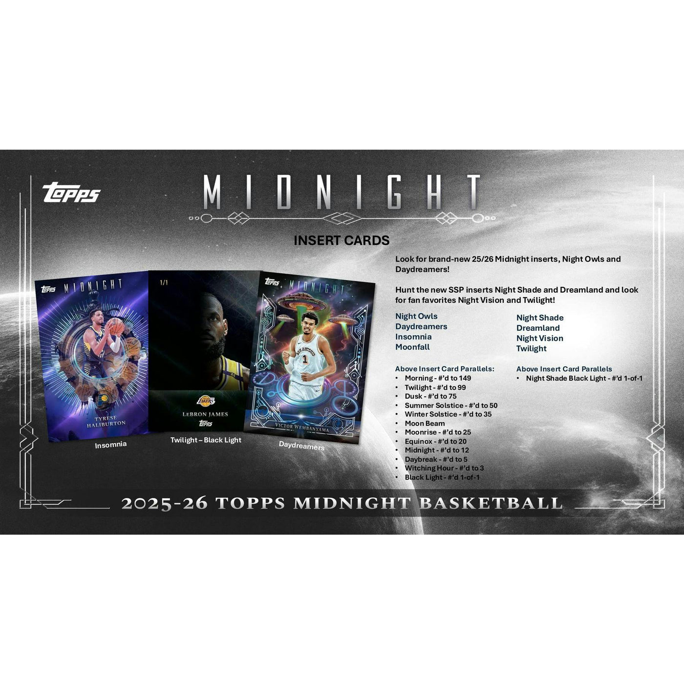 2025/26 Topps Midnight Basketball Hobby 8-Box Case