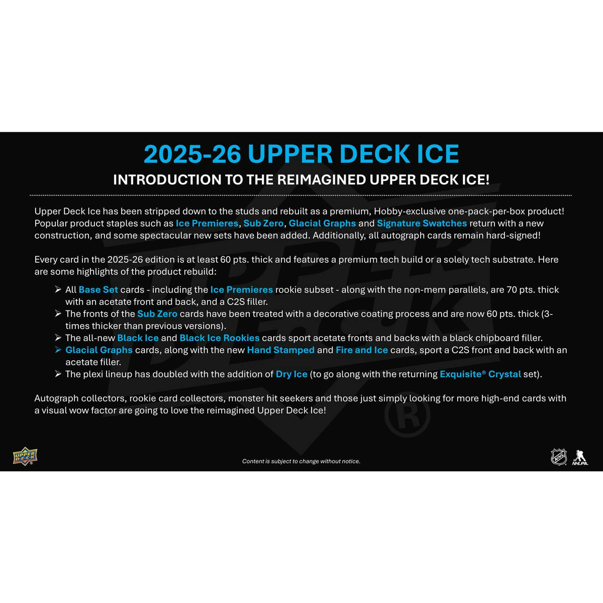 2025/26 Upper Deck Ice Hockey Hobby 16-Box Case (Presell)