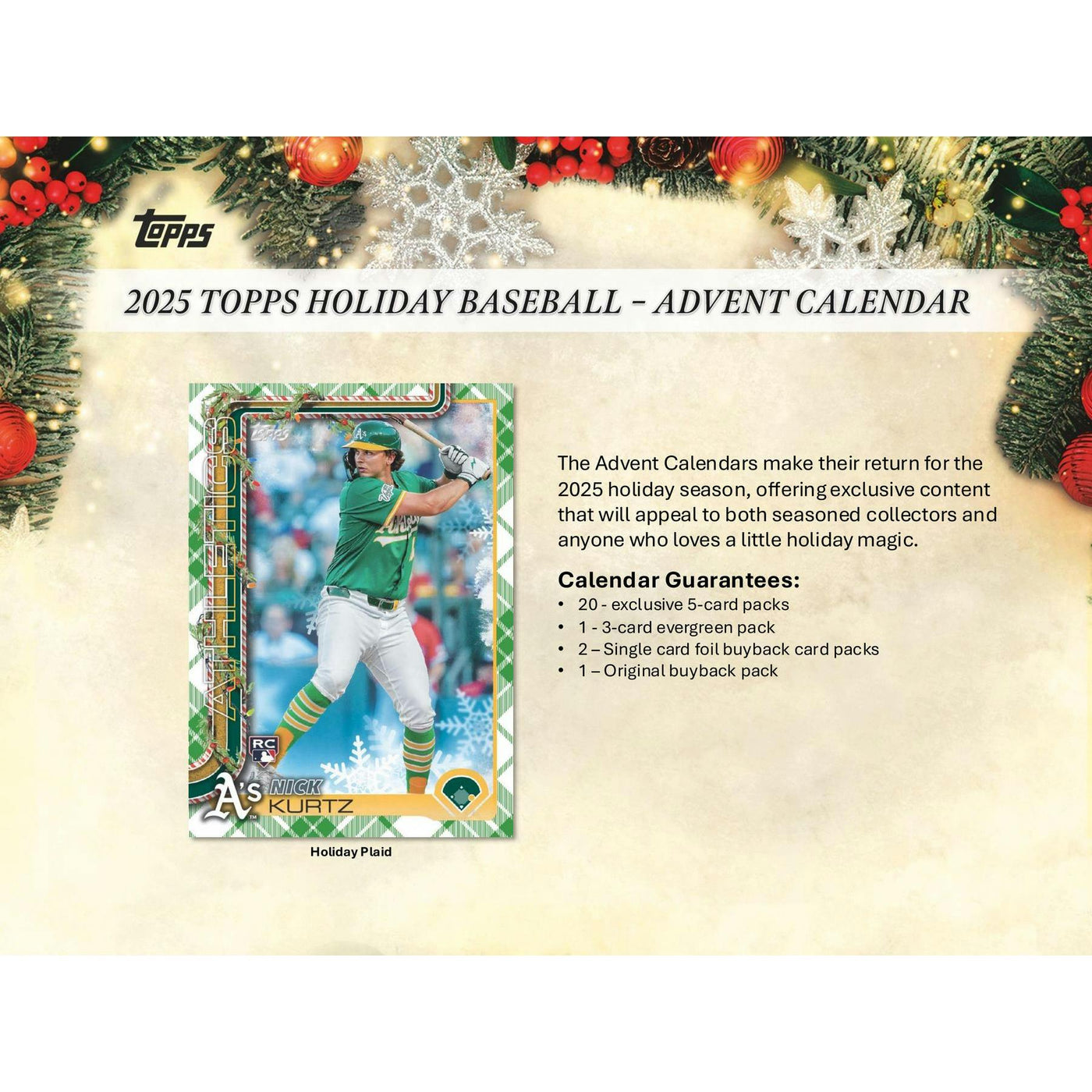 2025 Topps Holiday Baseball Advent Calendar Box