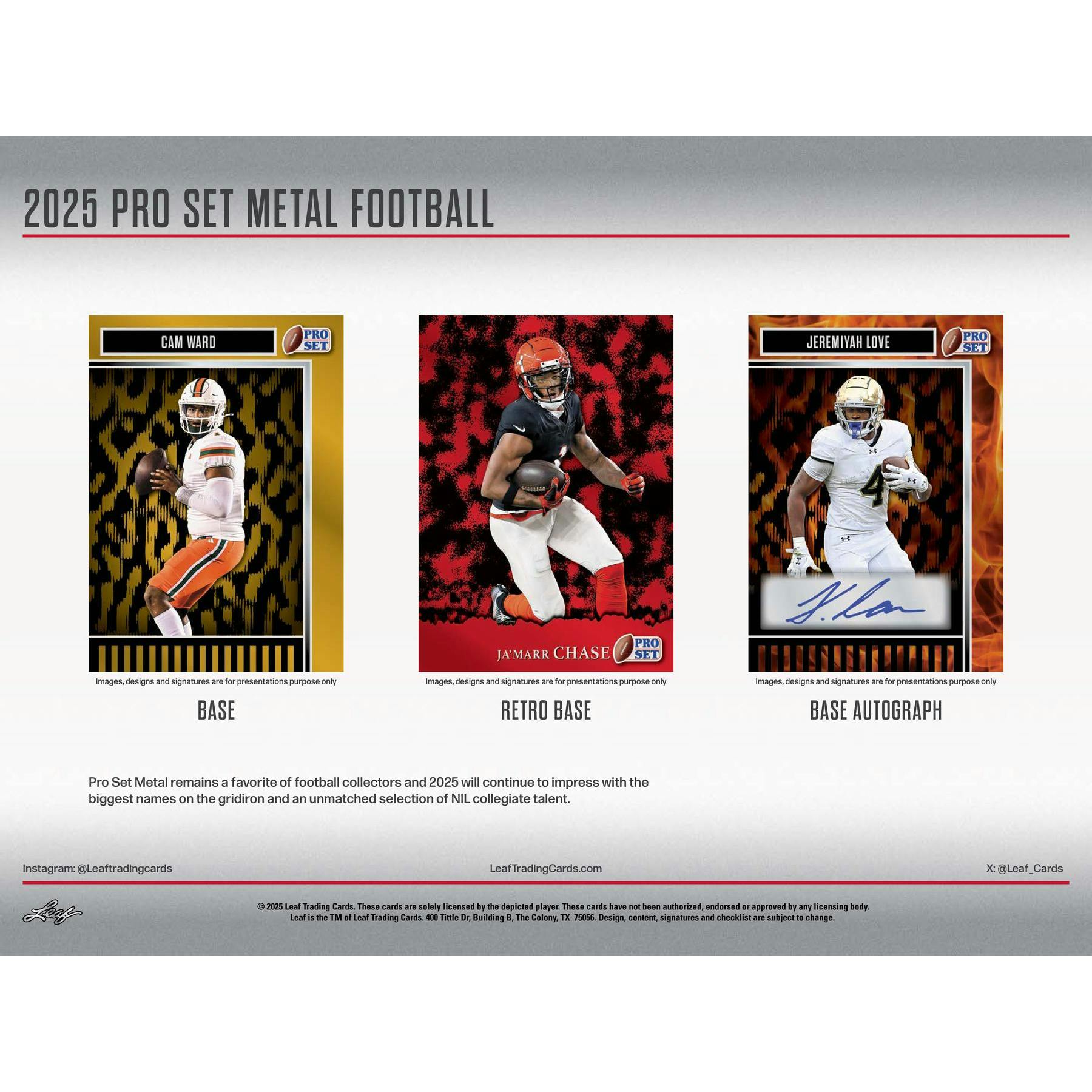 2025 Leaf Pro Set Metal Football Hobby Box