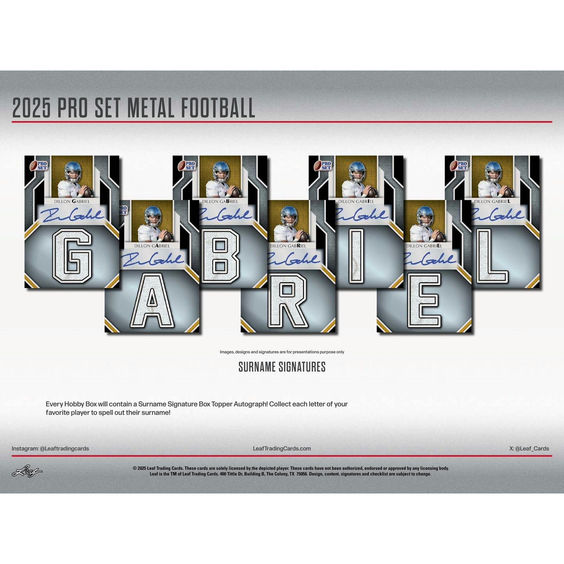 2025 Leaf Pro Set Metal Football Hobby 10-Box Case