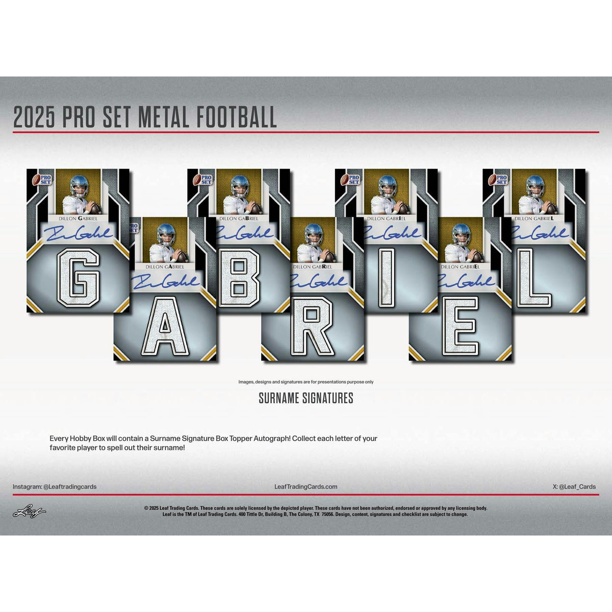 2025 Leaf Pro Set Metal Football Hobby Box