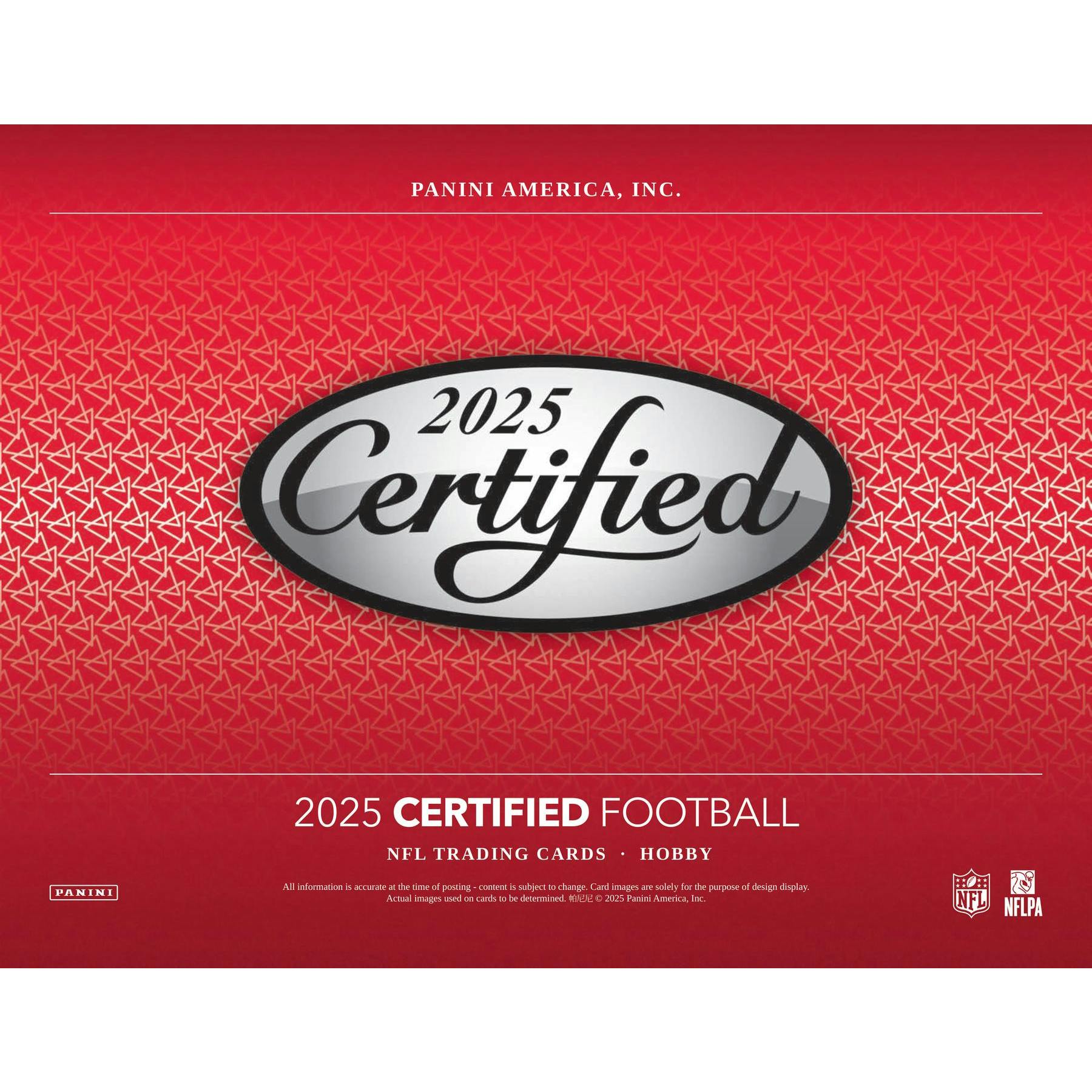2025 Panini Certified Football Hobby 16-Box Case