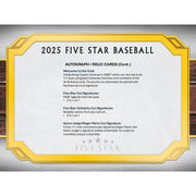 2025 Topps Five Star Baseball Hobby 3-Box Case