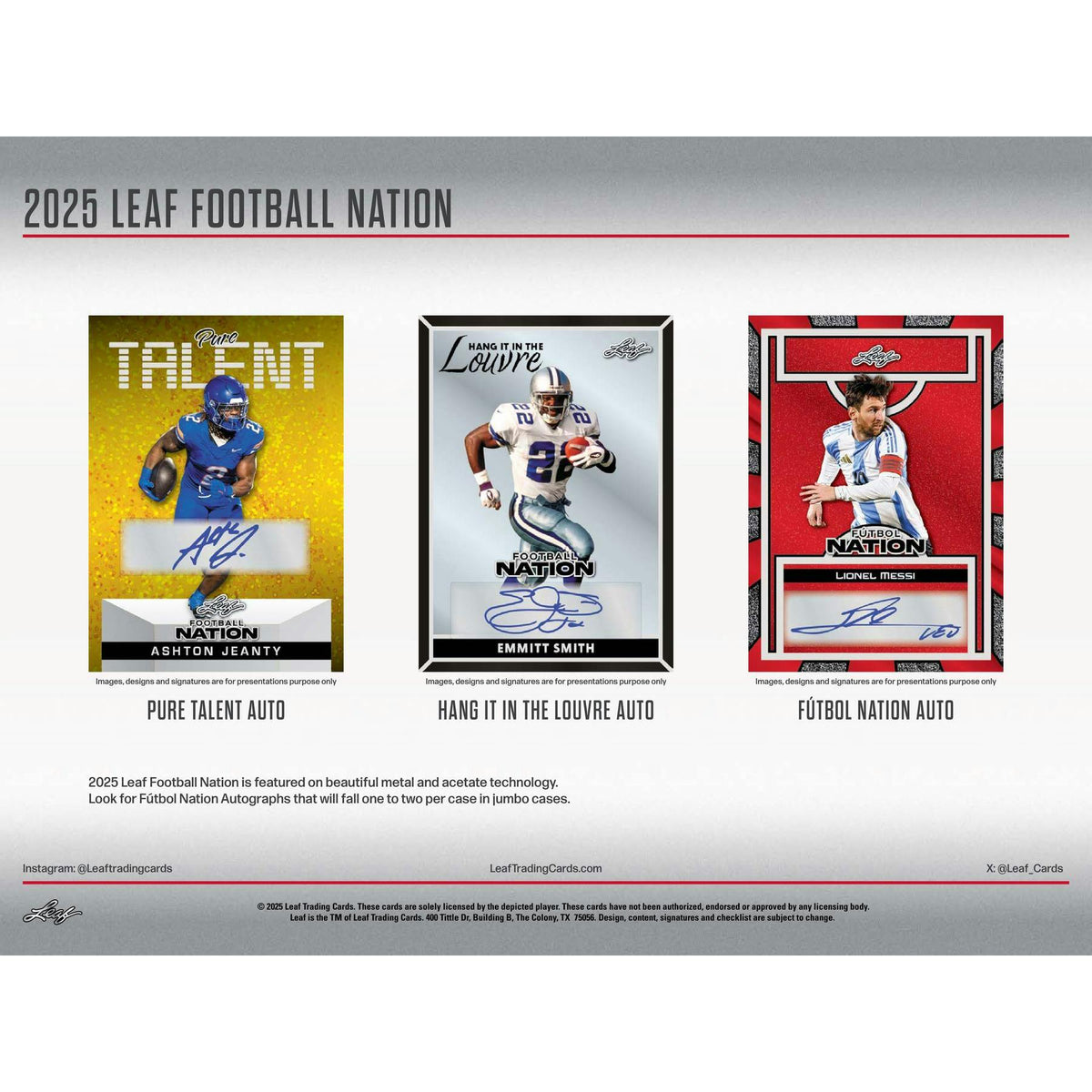 2025 Leaf Football Nation Hobby 12-Box Case