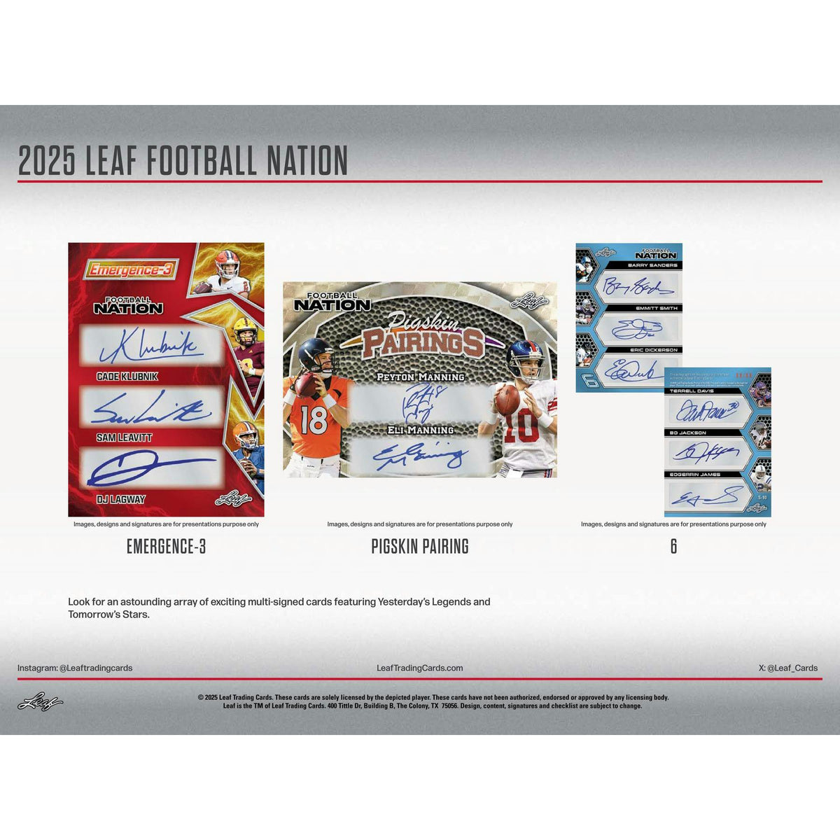 2025 Leaf Football Nation Hobby Jumbo Box