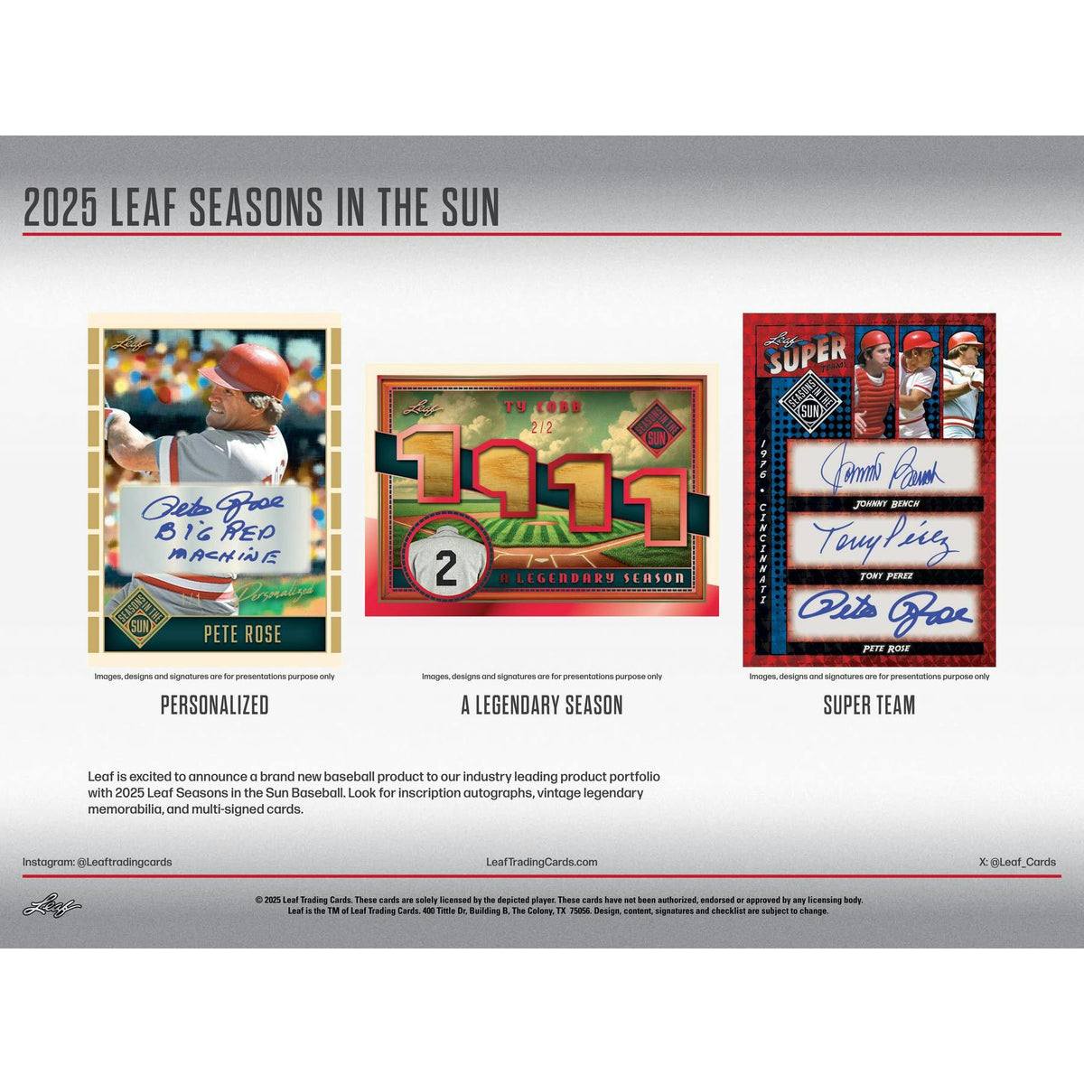 2025 Leaf Seasons in the Sun Baseball Hobby Box