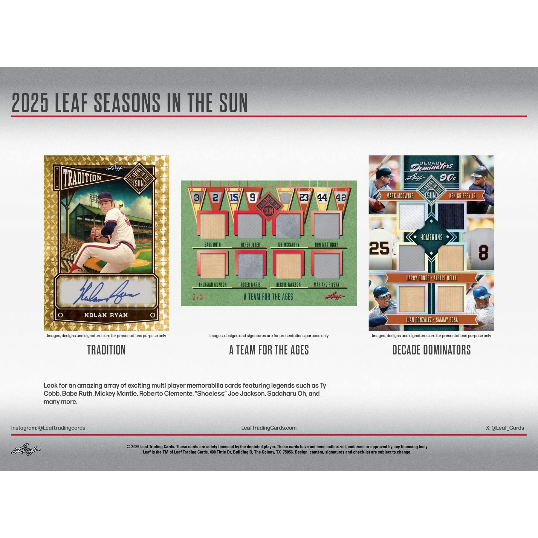 2025 Leaf Seasons in the Sun Baseball Hobby Box