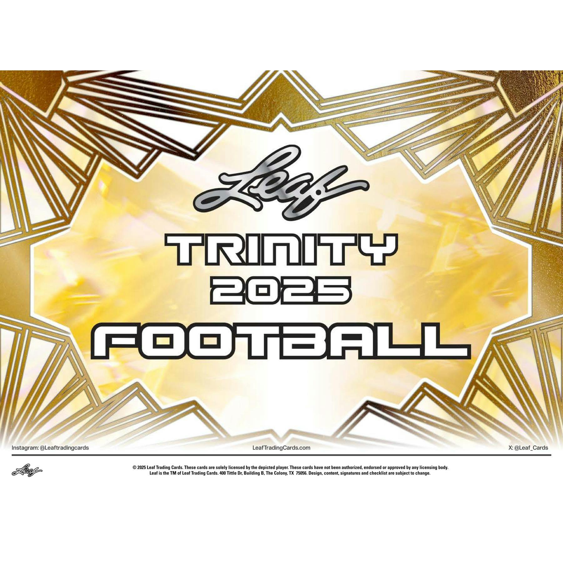 2025 Leaf Trinity Football Hobby Jumbo Box