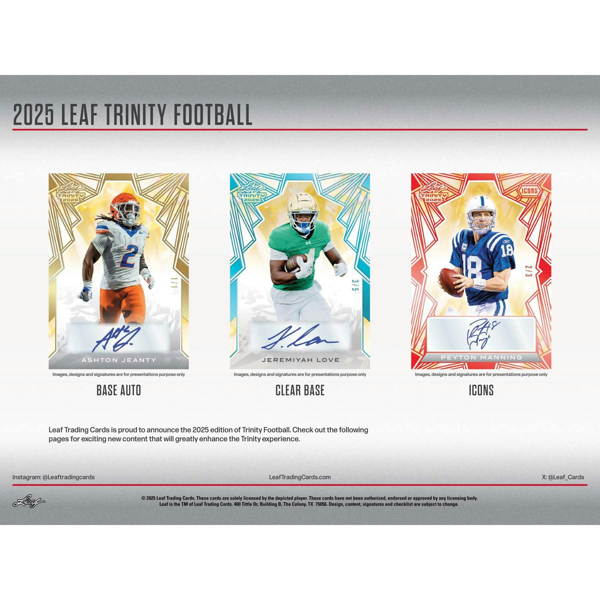 2025 Leaf Trinity Football Hobby Jumbo Box