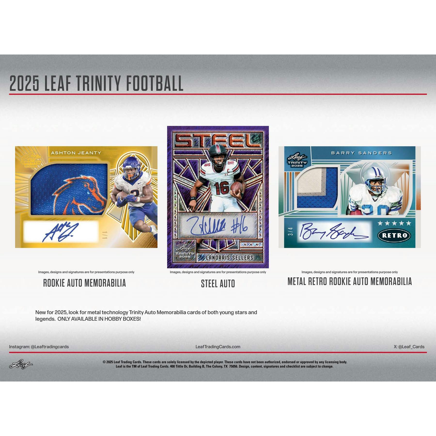2025 Leaf Trinity Football Hobby Box