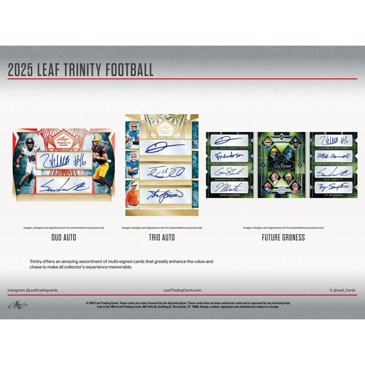 2025 Leaf Trinity Football Hobby Box