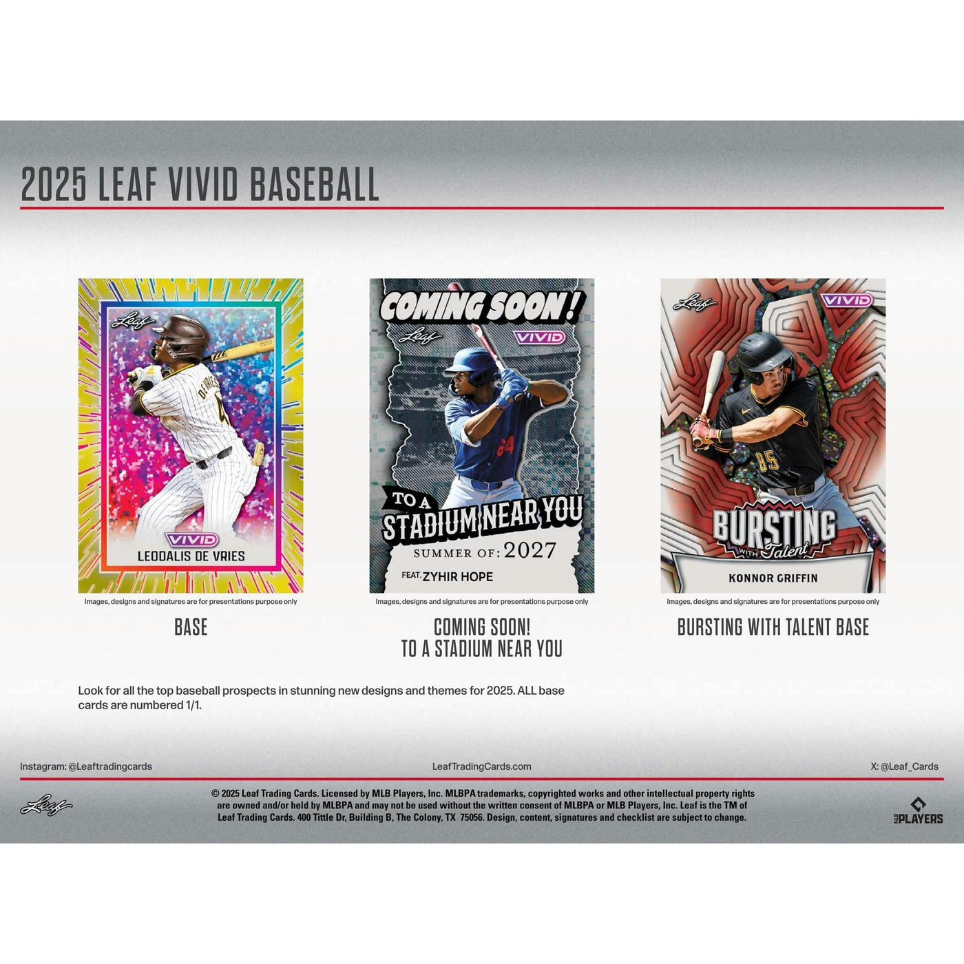 2025 Leaf Vivid Baseball Hobby Jumbo Box
