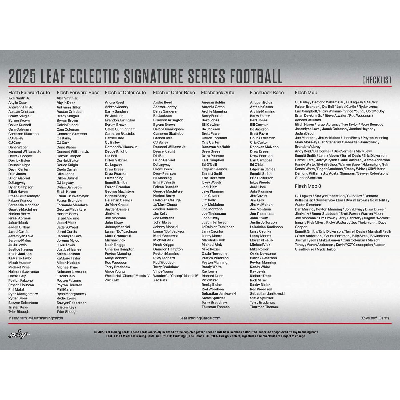 2025 Leaf Eclectic Signature Series Football Mythical Hobby Box