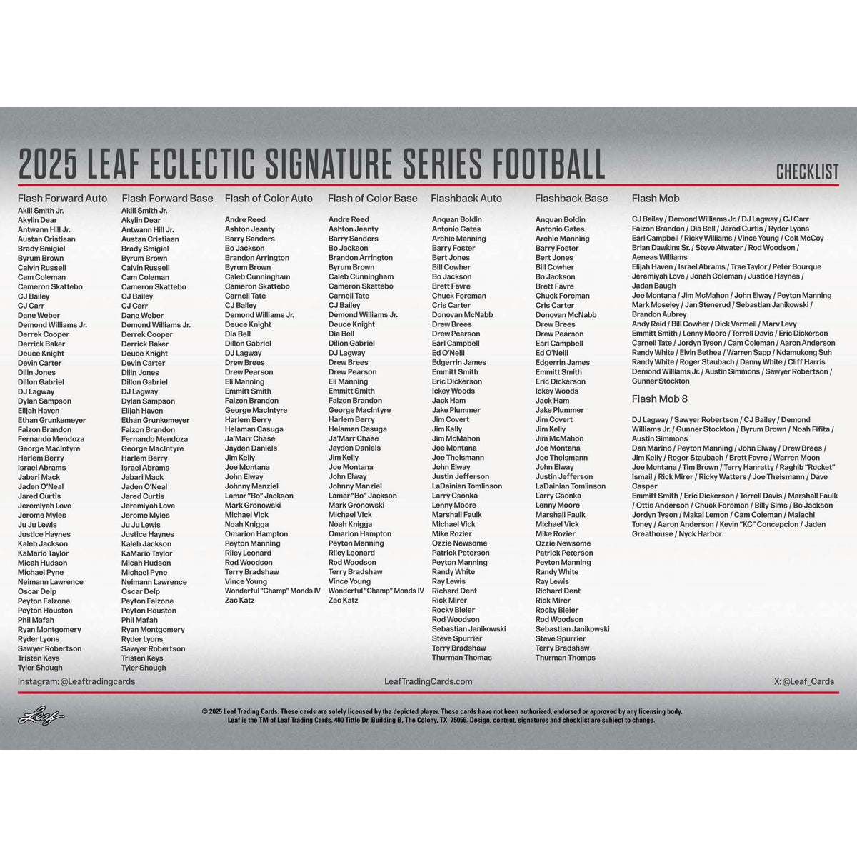2025 Leaf Eclectic Signature Series Football Hobby Box