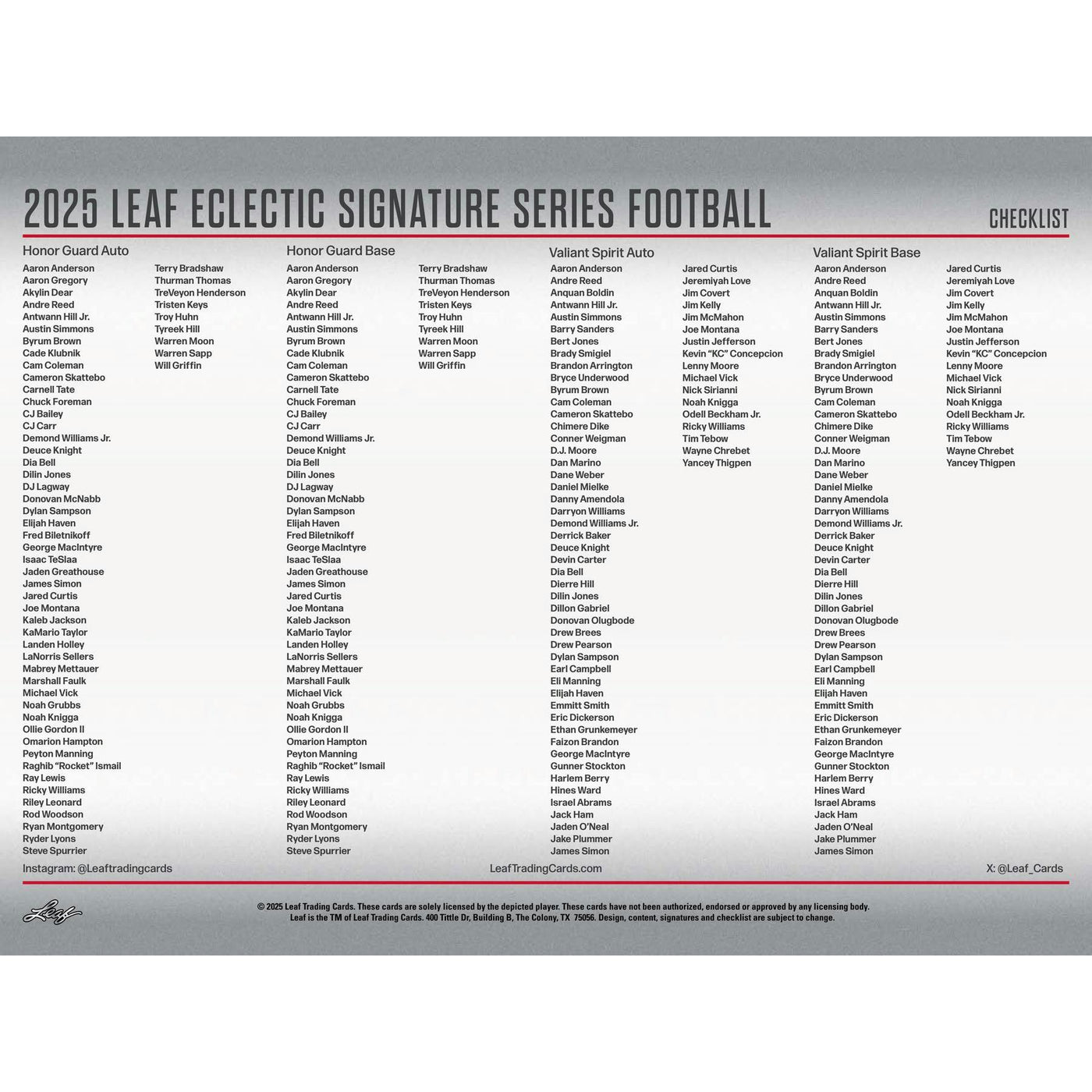2025 Leaf Eclectic Signature Series Football Hobby Box