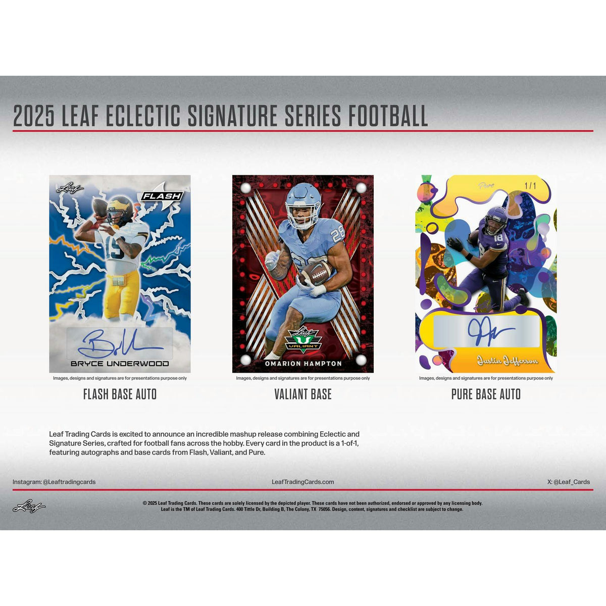 2025 Leaf Eclectic Signature Series Football Hobby Box