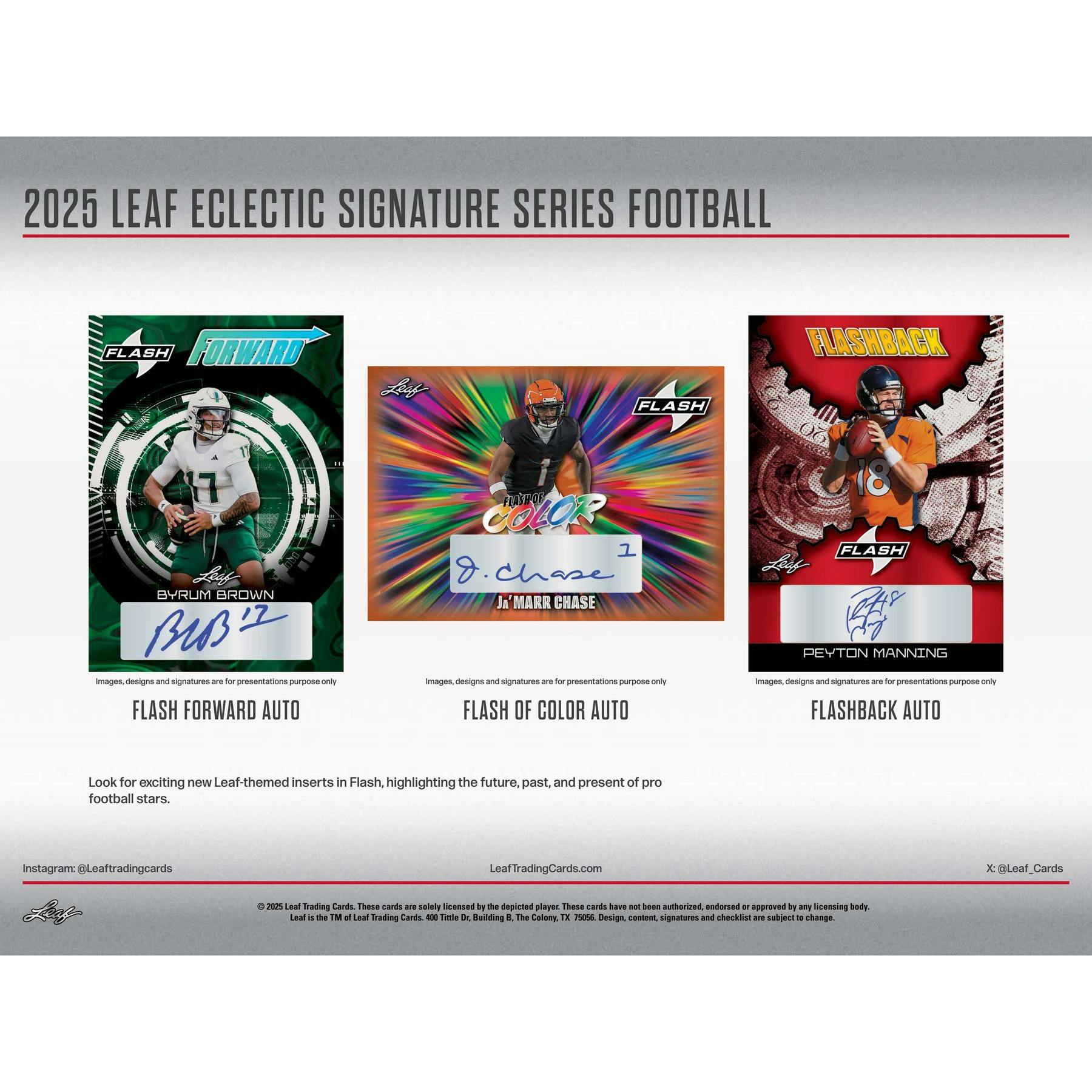 2025 Leaf Eclectic Signature Series Football Hobby 10-Box Case