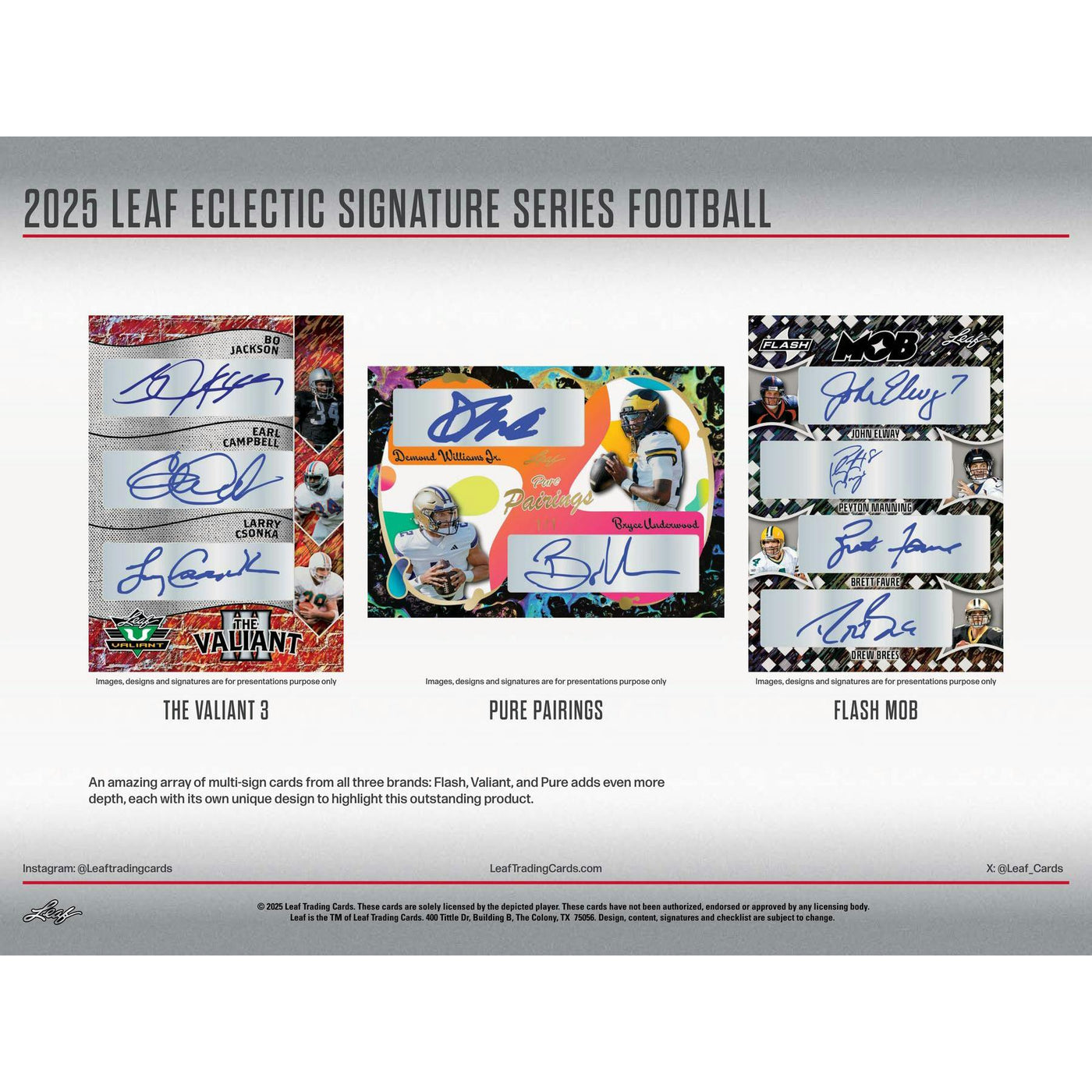 2025 Leaf Eclectic Signature Series Football Hobby 10-Box Case