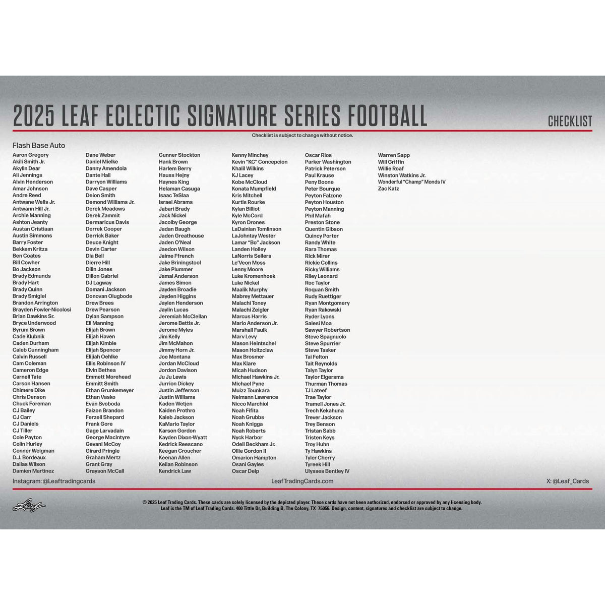 2025 Leaf Eclectic Signature Series Football Hobby Box