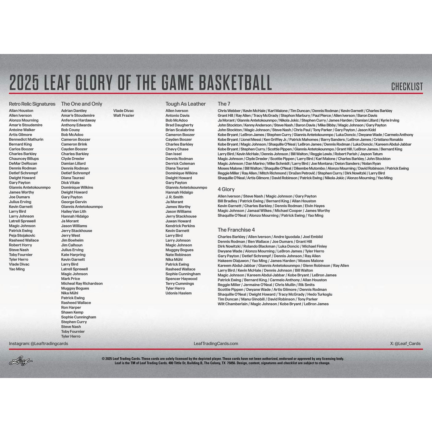 2025 Leaf Glory of the Game Basketball Hobby Box