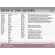 2025 Leaf Glory of the Game Basketball Hobby Box