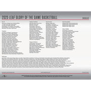 2025 Leaf Glory of the Game Basketball Hobby Box