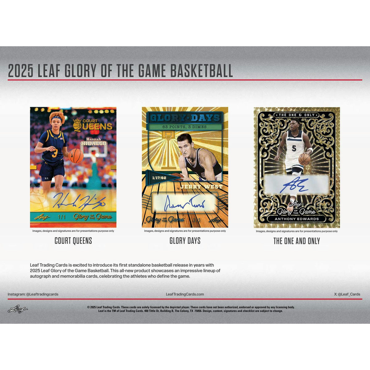 2025 Leaf Glory of the Game Basketball Hobby Box