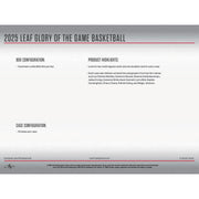 2025 Leaf Glory of the Game Basketball Hobby Box