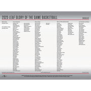 2025 Leaf Glory of the Game Basketball Hobby Box