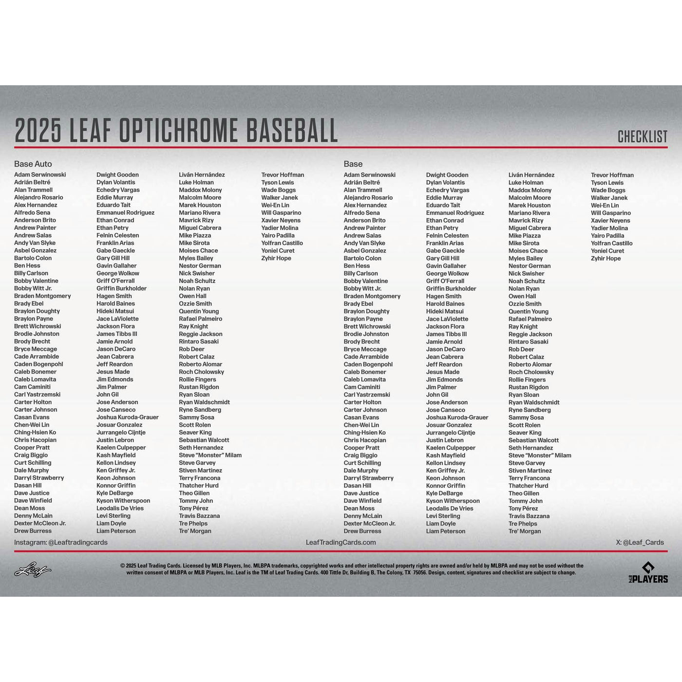 2025 Leaf Optichrome Baseball Hobby Box