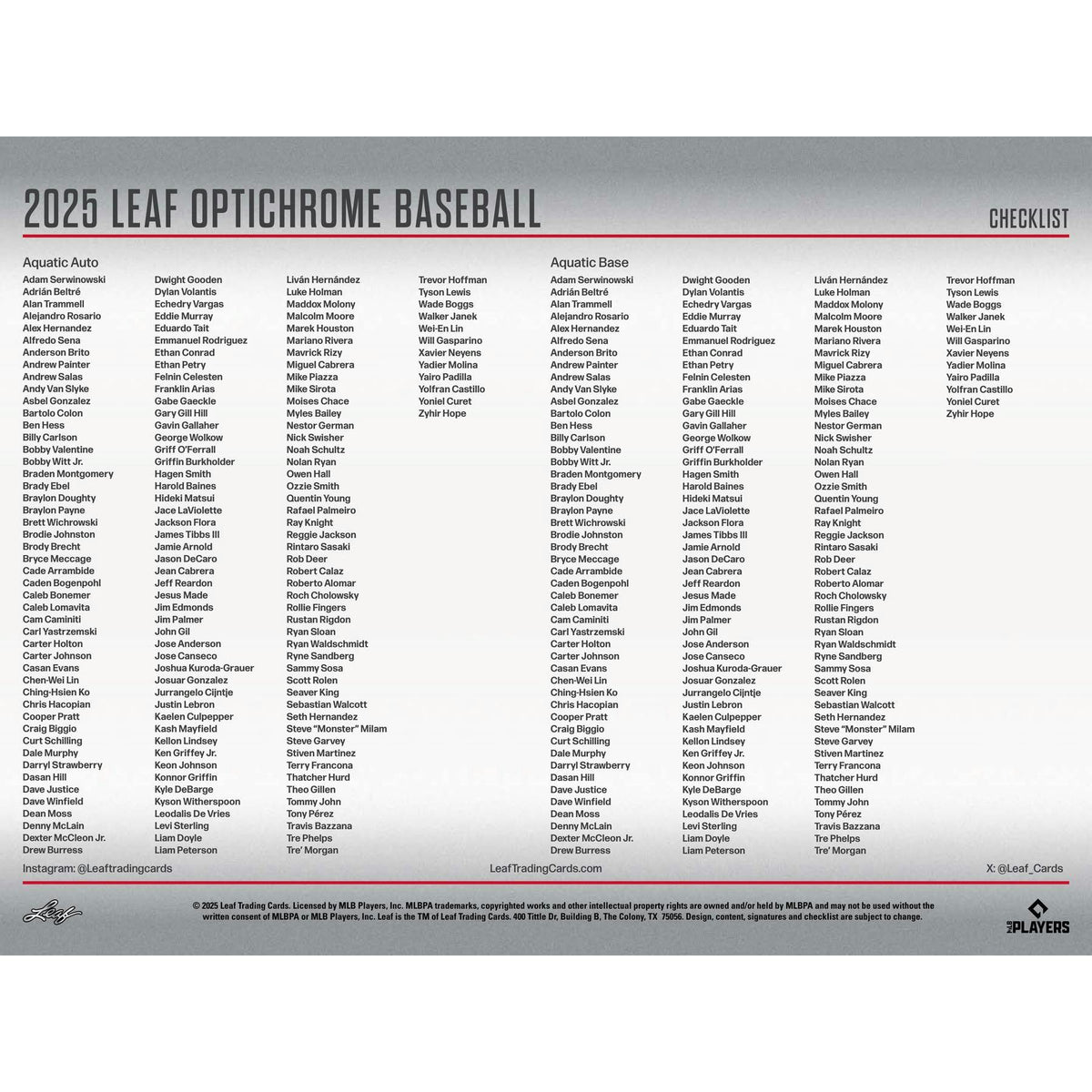 2025 Leaf Optichrome Baseball Hobby Box