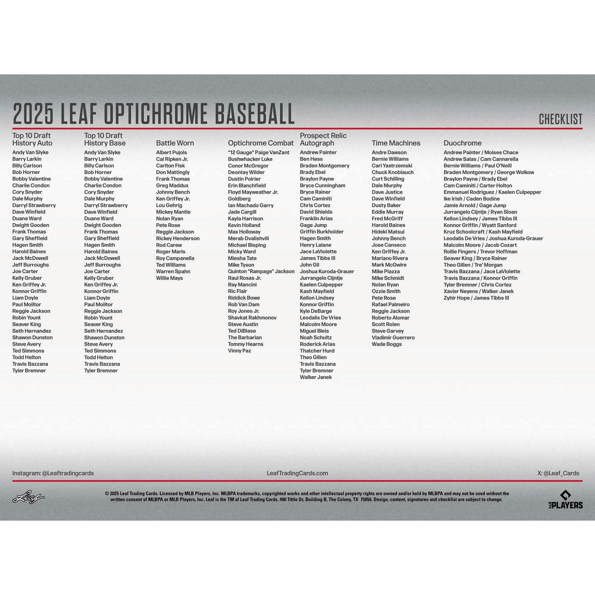 2025 Leaf Optichrome Baseball Hobby Box