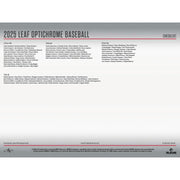 2025 Leaf Optichrome Baseball Hobby Jumbo 8-Box Case