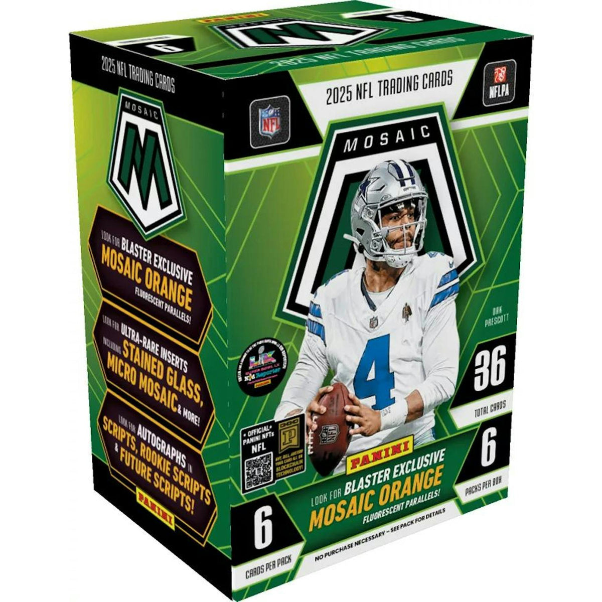 2025 Panini Mosaic Football Blaster Box (Mosaic Orange Parallels) (Green Box)
