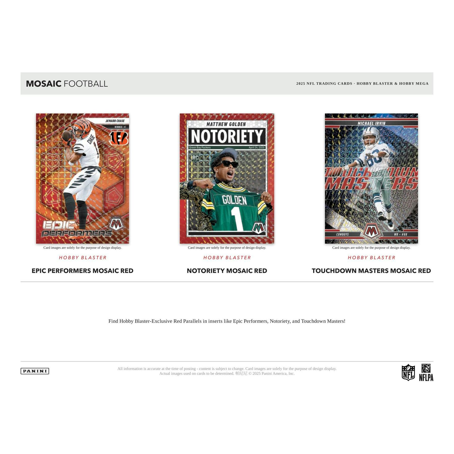 2025 Panini Mosaic Football Mega Hobby 20-Box Case (Camo Red Parallels!)