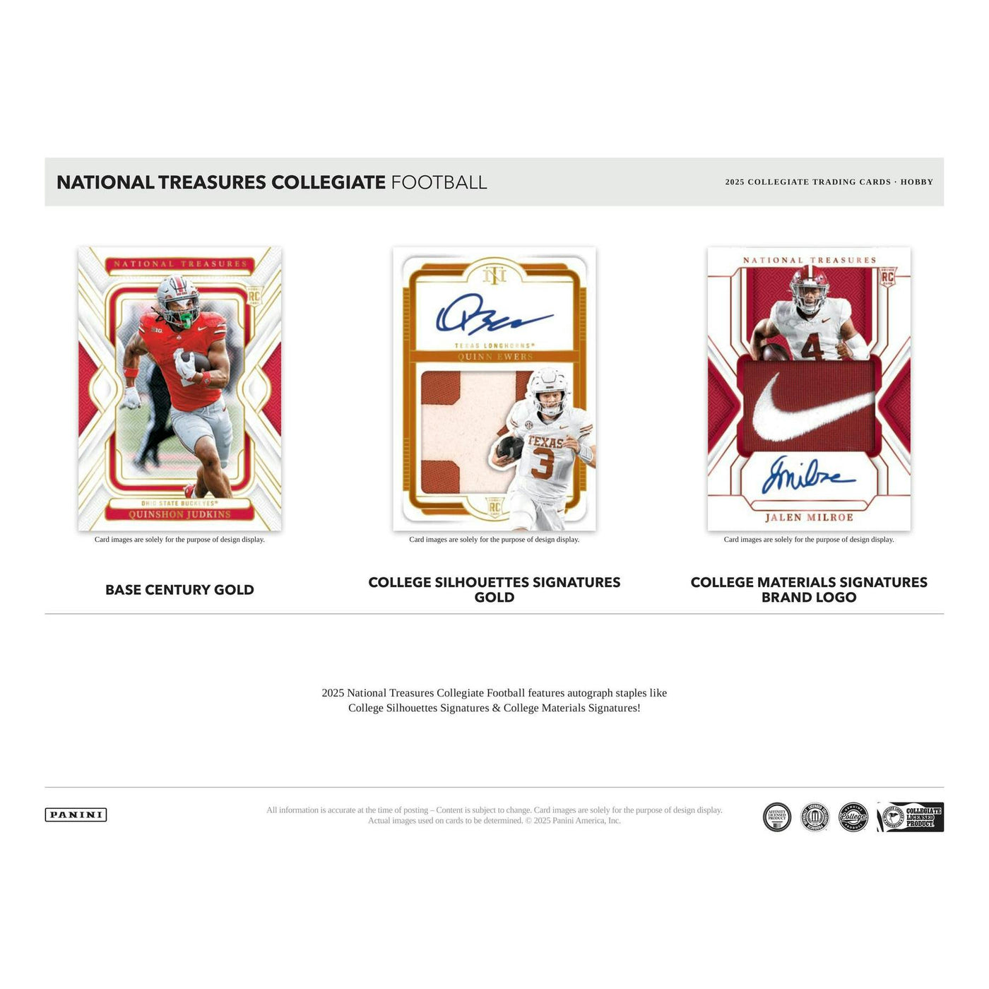 2025 Panini National Treasures Collegiate Football Hobby 4-Box Case
