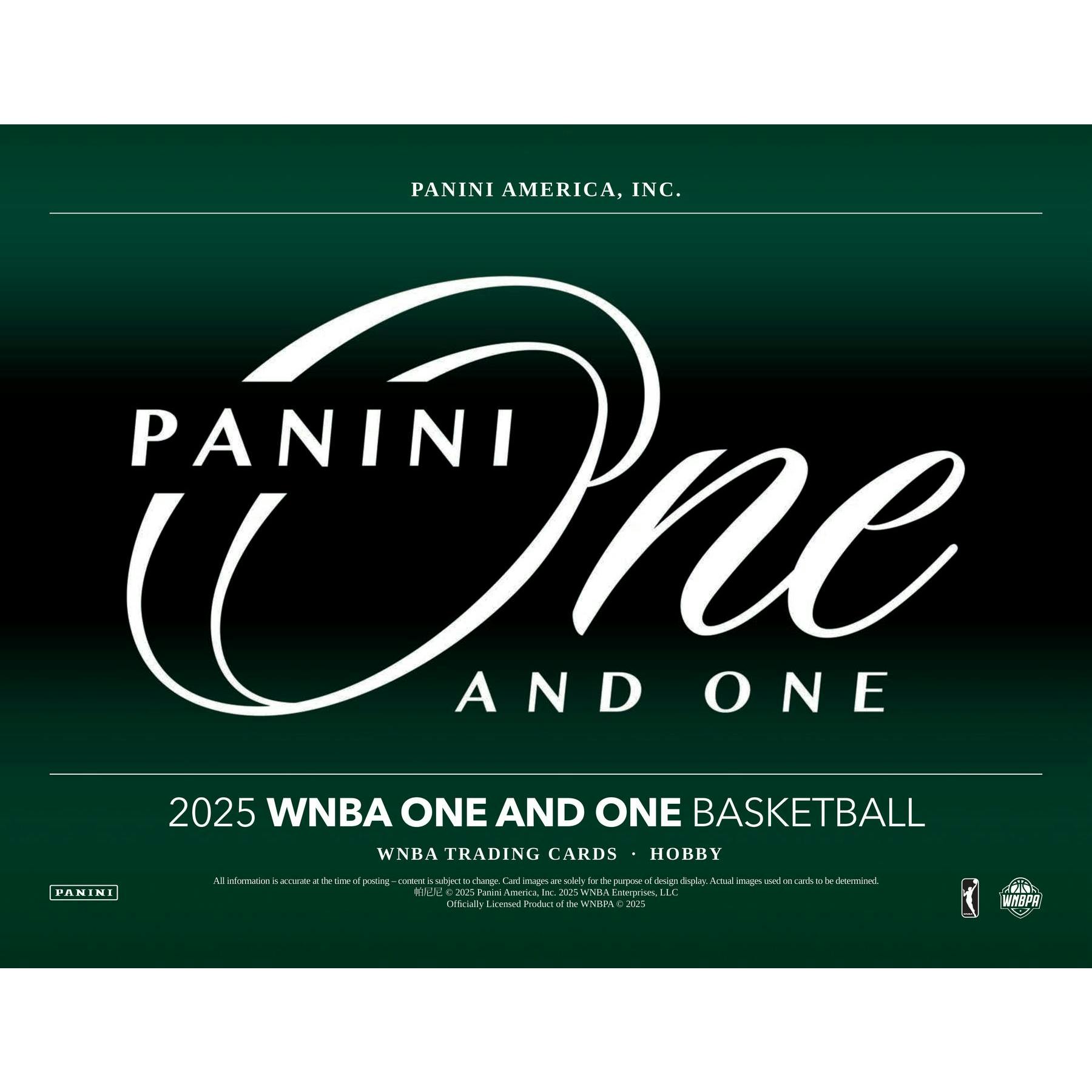 2025 Panini One and One WNBA Basketball Hobby 10-Box Case