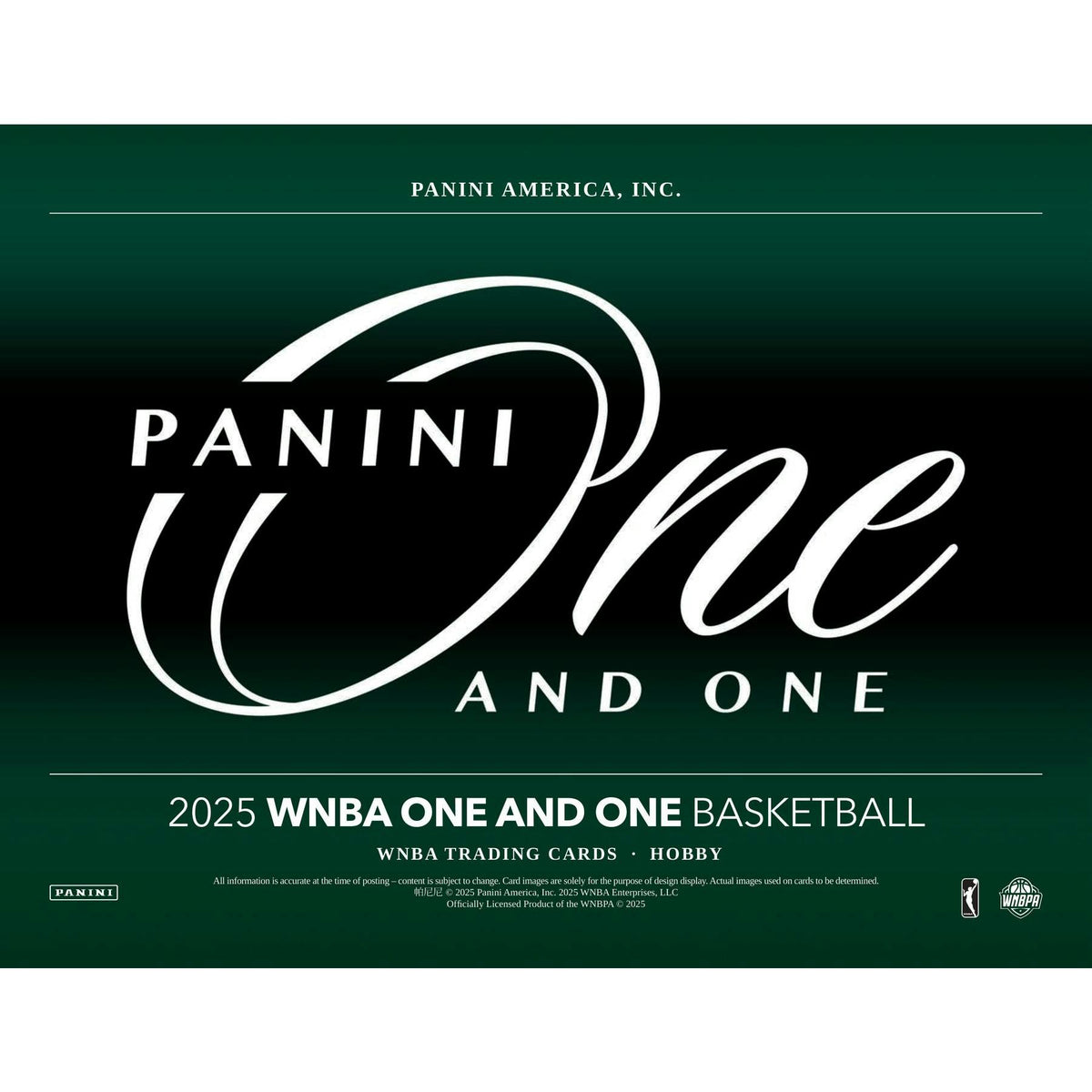 2025 Panini One and One WNBA Basketball Hobby Box