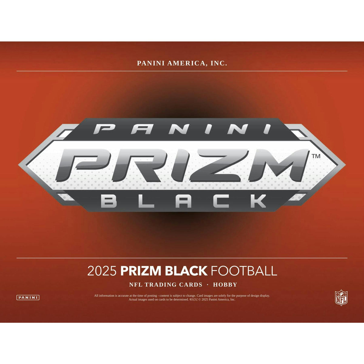 2025 Panini Prizm Black Football Hobby 12-Box Case