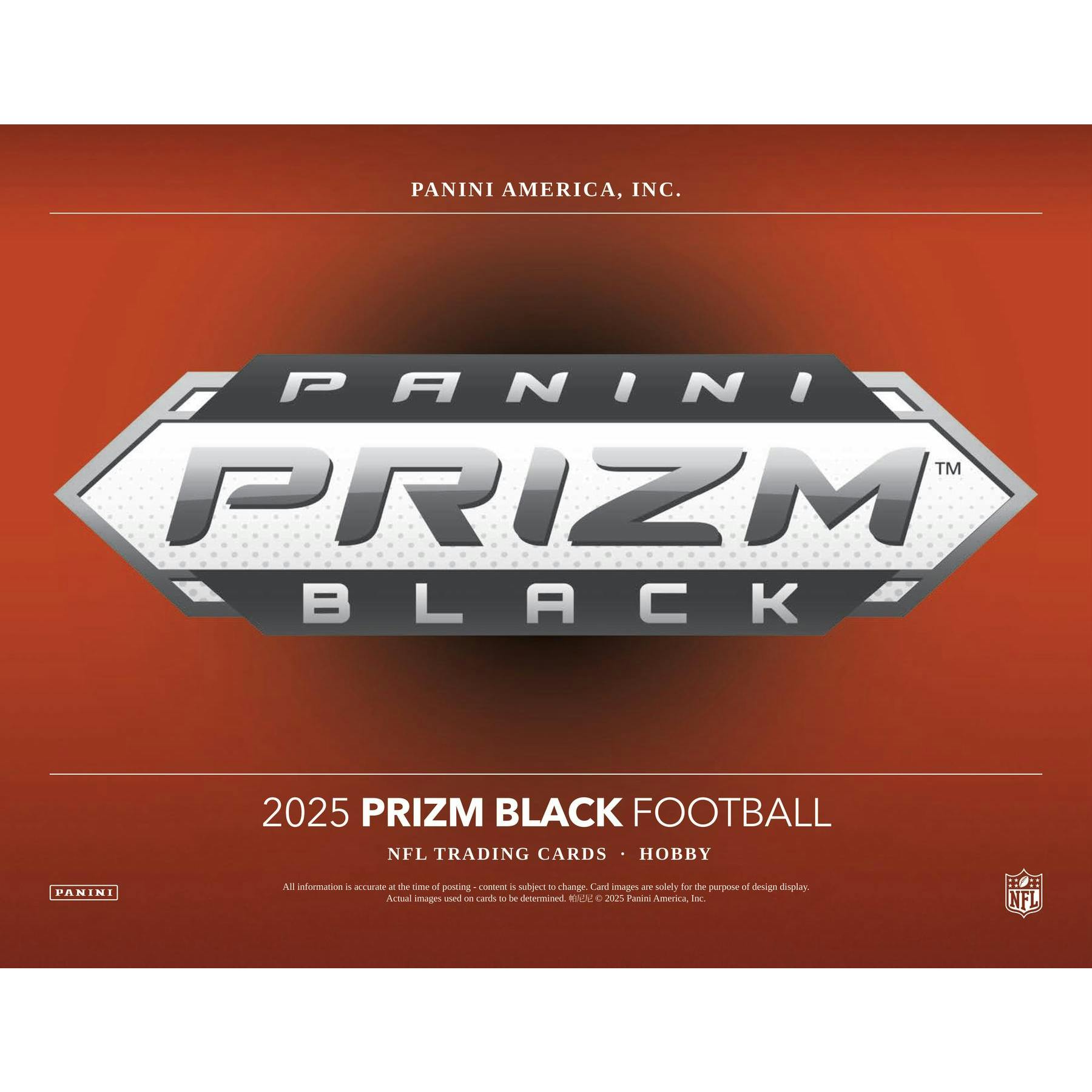2025 Panini Prizm Black Football Hobby 12-Box Case