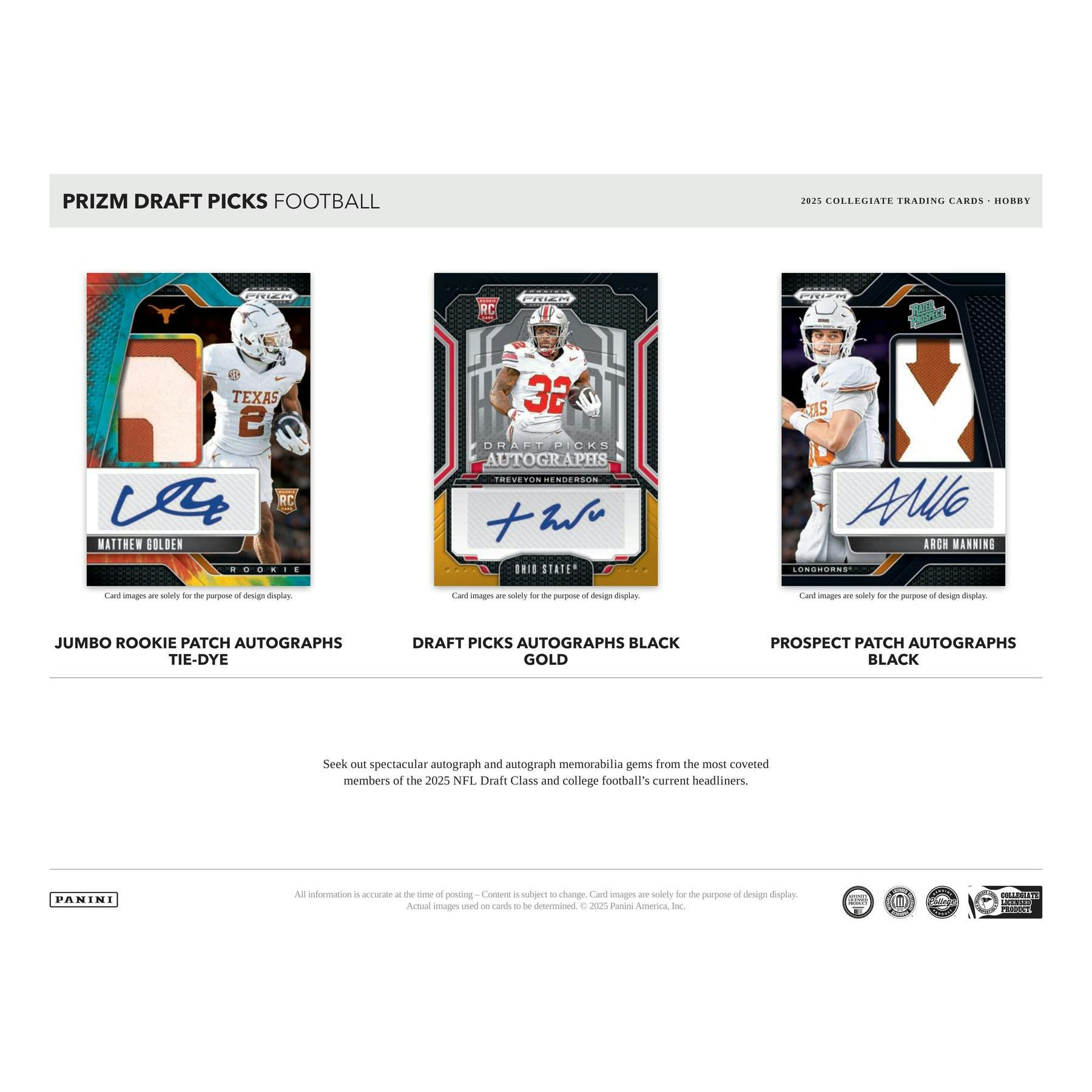 2025 Panini Prizm Draft Picks Football Hobby Box