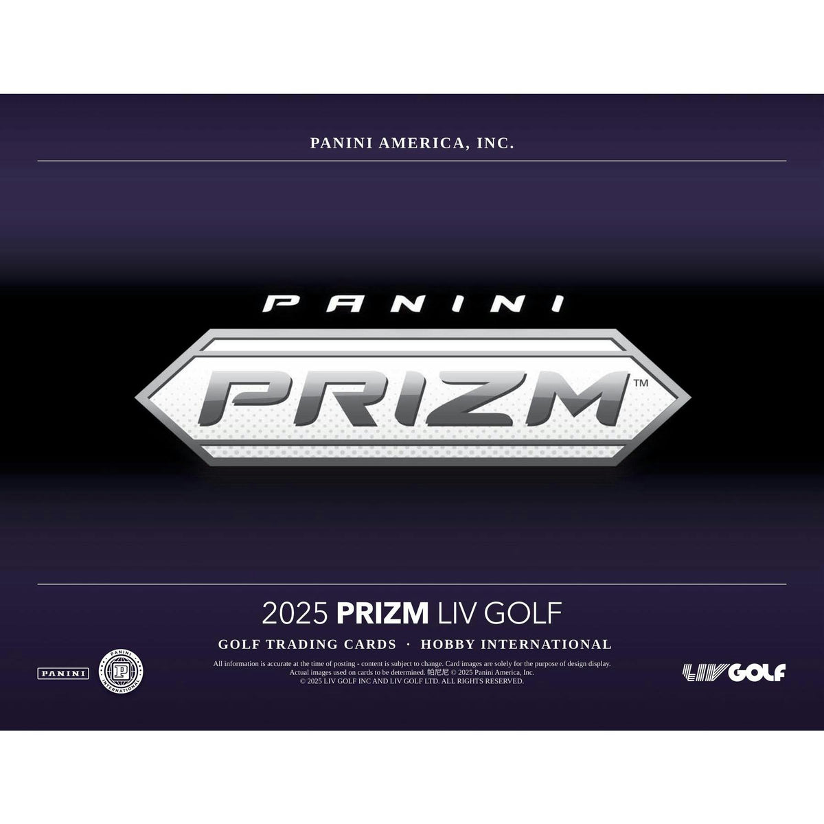 2025 Panini Prizm LIV Golf International Hobby Box