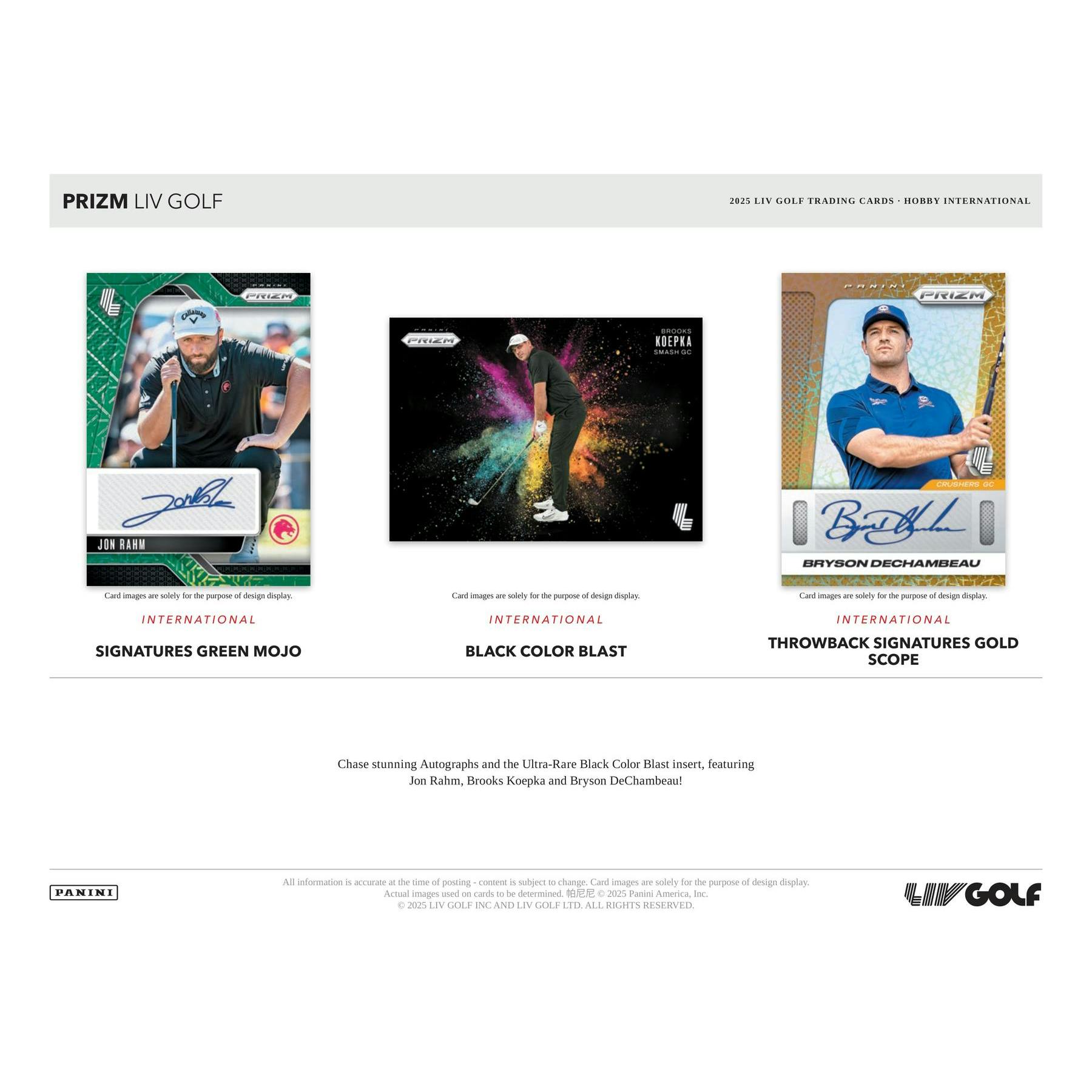 2025 Panini Prizm LIV Golf International Hobby Box