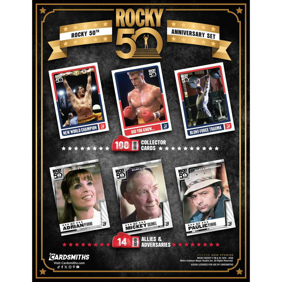 2026 Cardsmiths Rocky 50th Anniversary Collector 12-Box Case (Presell)