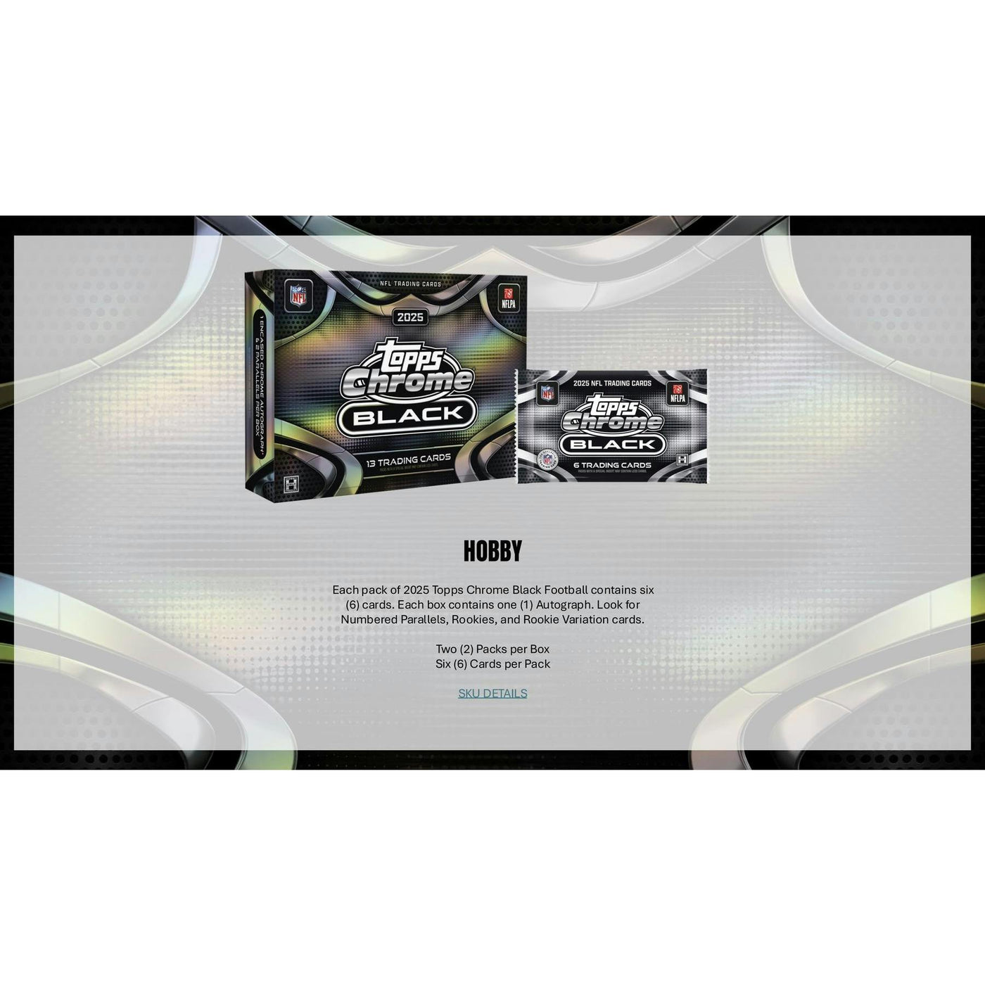 2025 Topps Chrome Black Football Hobby 12-Box Case